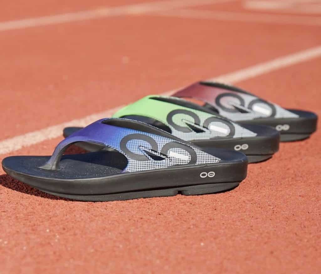 mens oofos flip flops