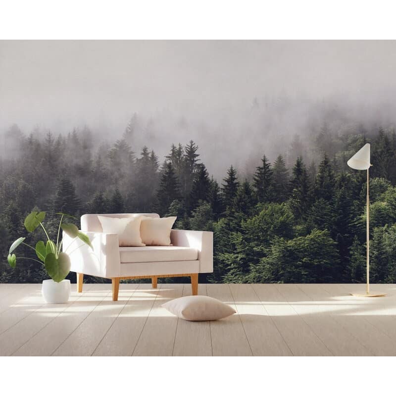 Wayfair Forest Misty Jungle Natural Textile Wallpaper 