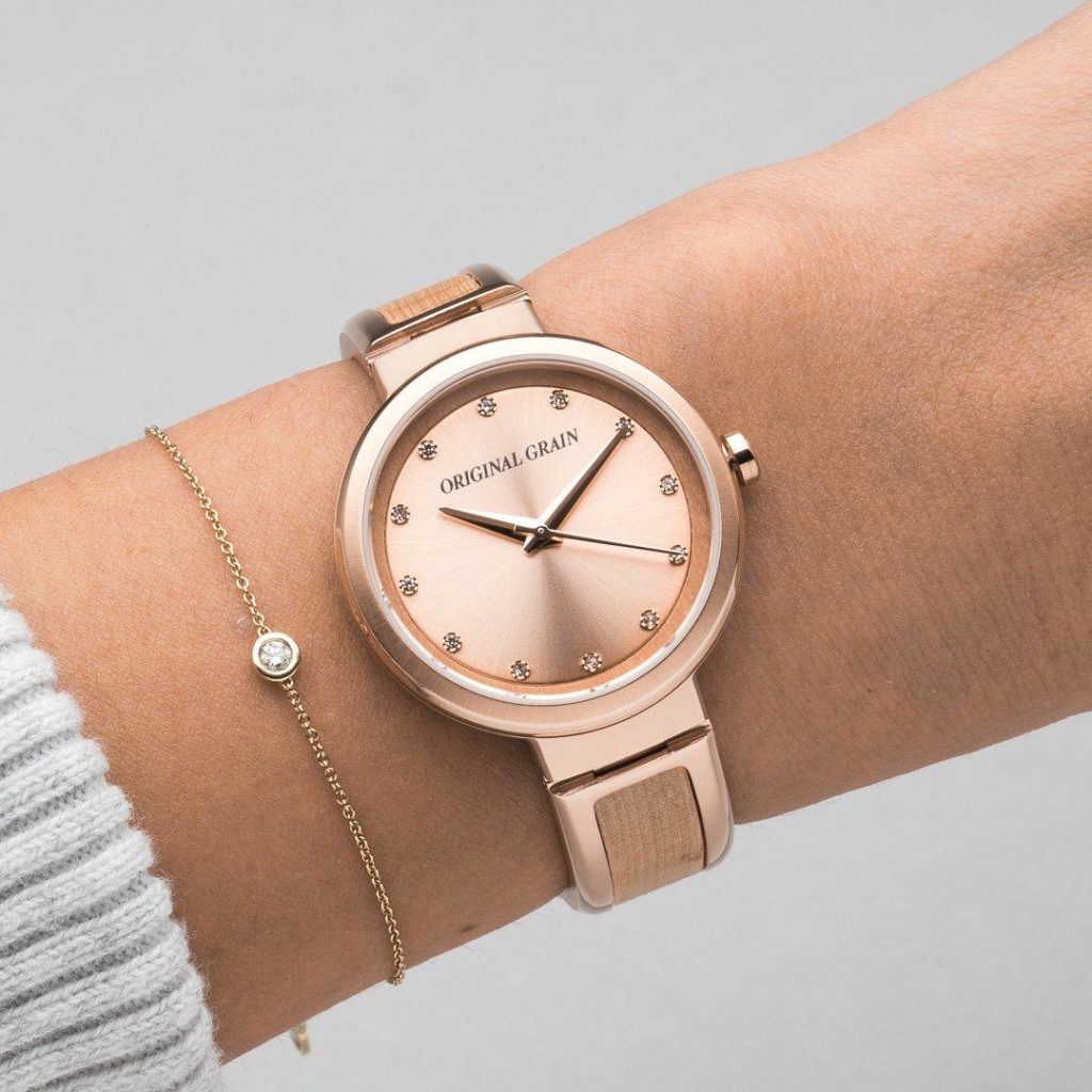 Rose Gold and Birch Bangle Watch Reivew
