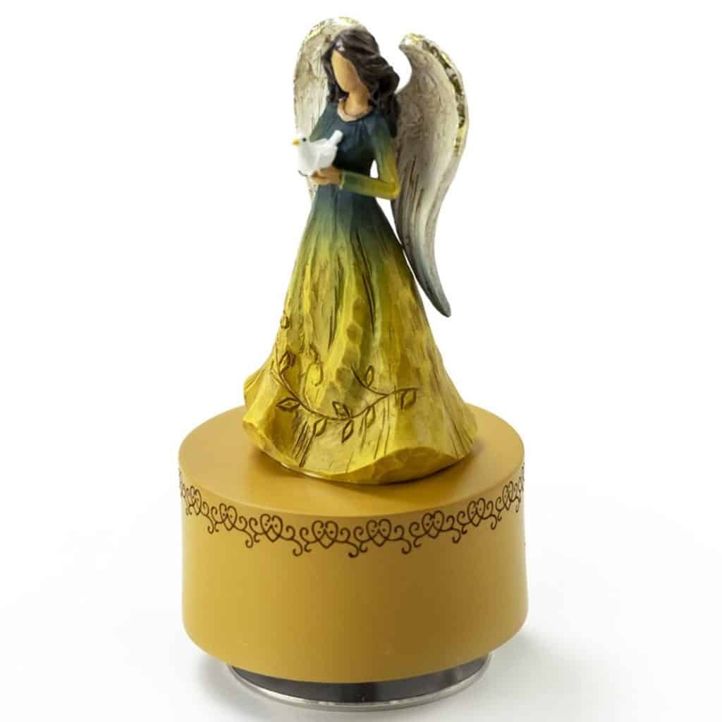 Music Box Attic Sculpted Wooden Style Musical Angel Holding a Dove Review