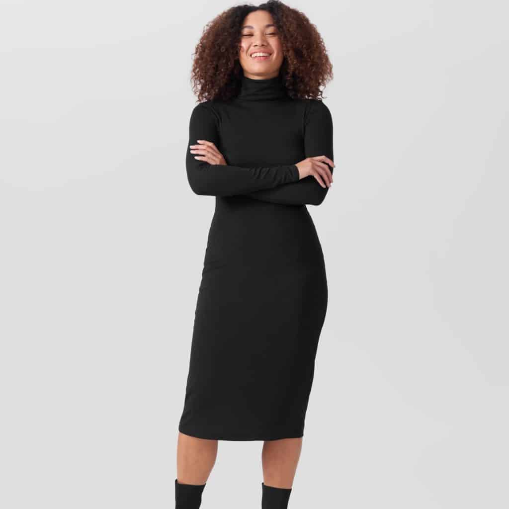 Universal Standard Foundation Long Sleeve Turtleneck Dress Review