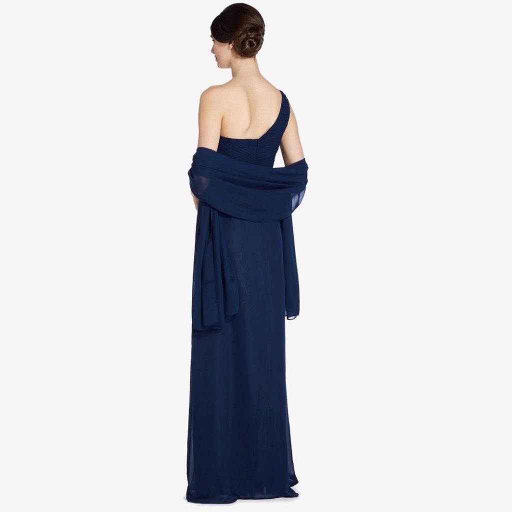 Adrianna Papell Chiffon Shawl in Navy Review