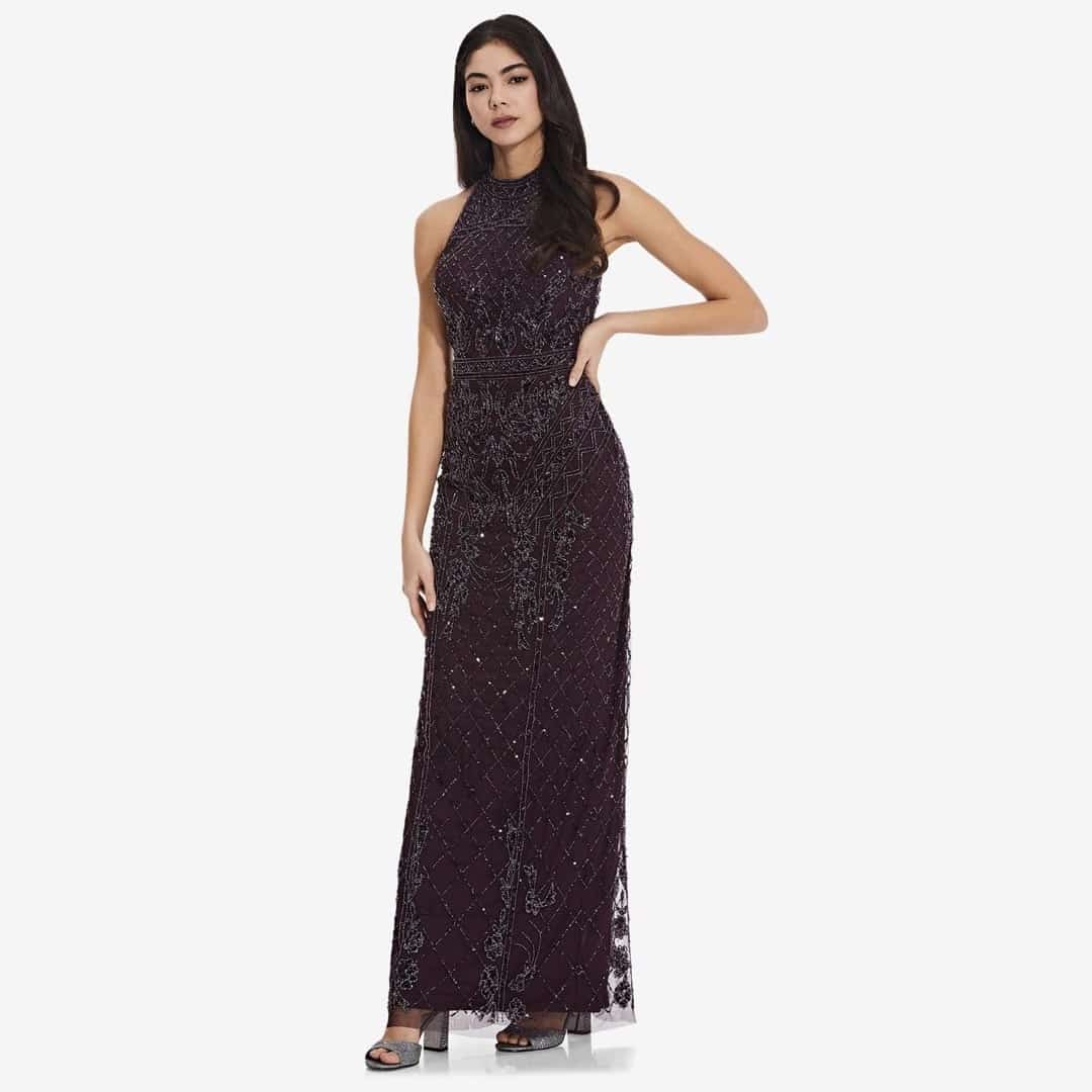 adrianna papell night plum