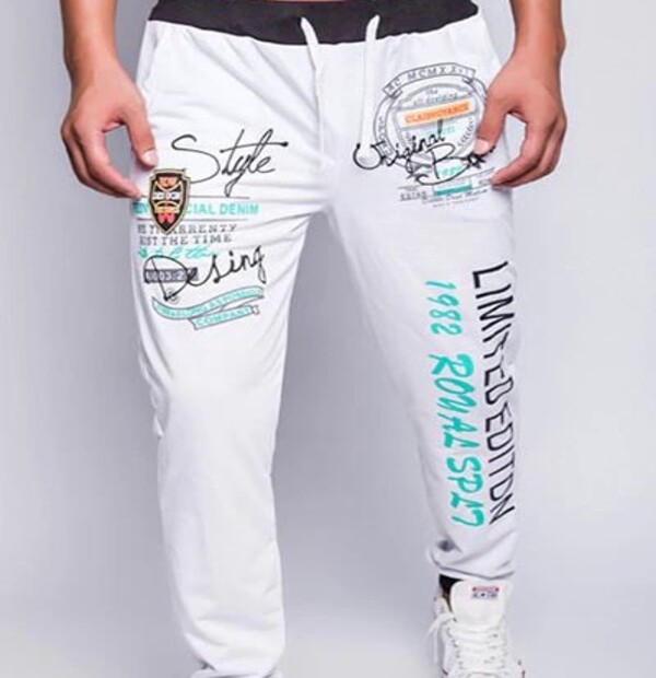 DressLily Loose Fit Letters Print Color Block Rib Splicing Beam Feet Polyester Sweatpants Review 
