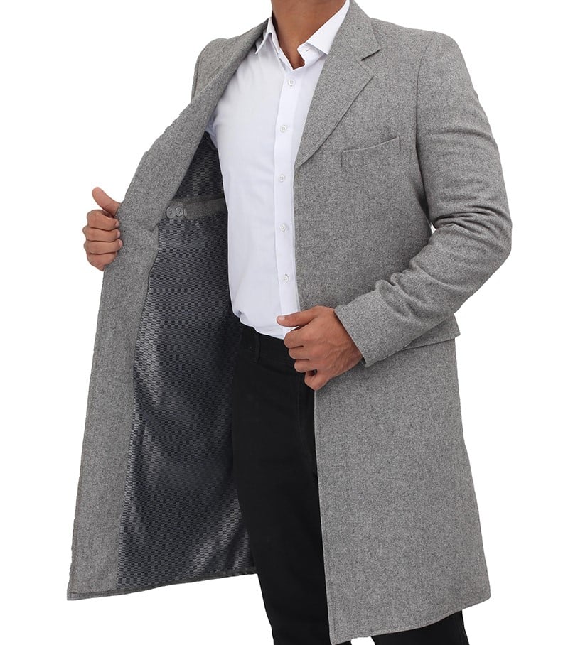 FJackets TWM Larry Mens Long Grey Wool Coat Review 