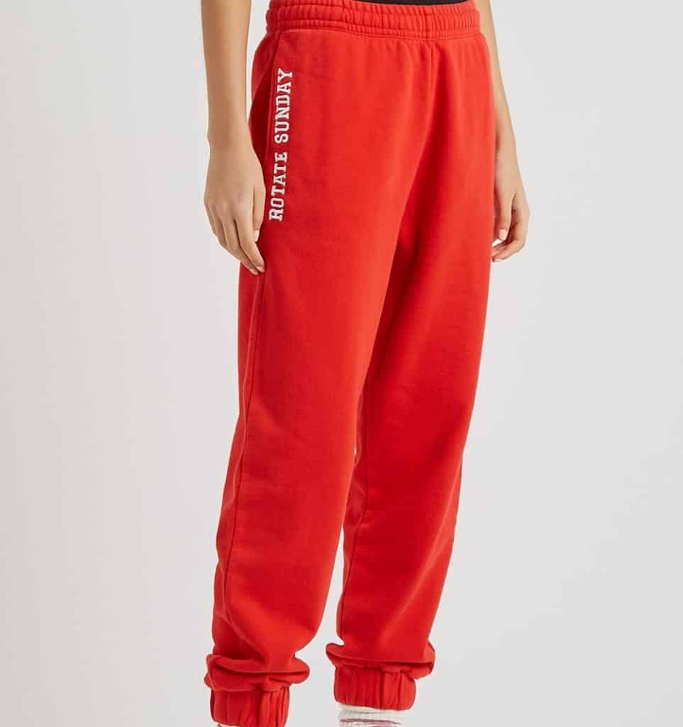 Harvey Nichols Rotate Sunday Mimi Red Cotton Sweatpants Review 