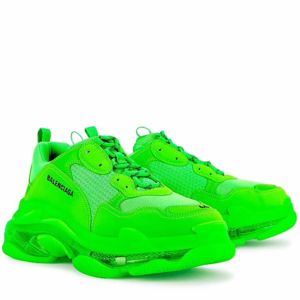 Harvey Nichols Balenciaga Triple S Neon Green Panelled Sneakers Review 