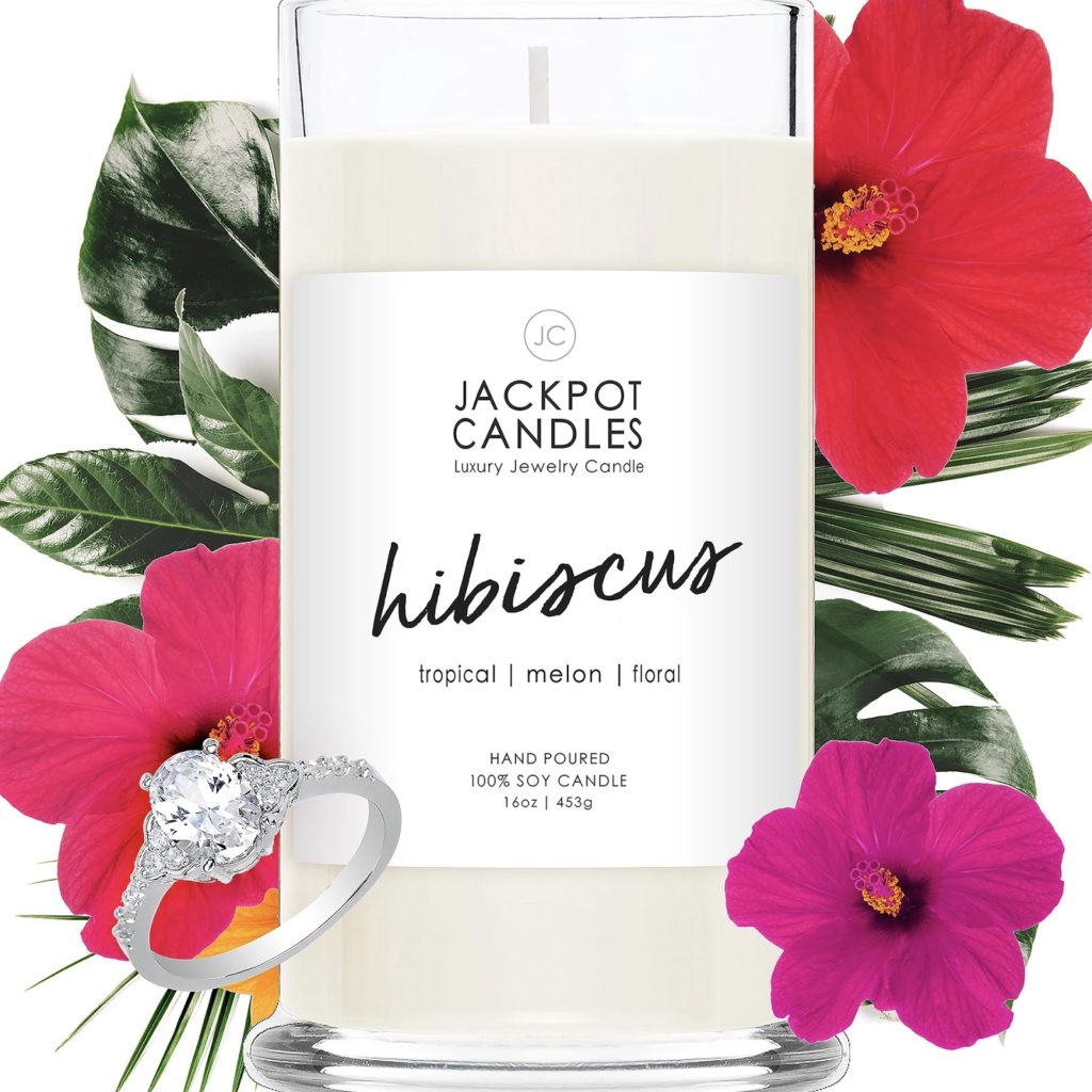Jackpot Candles Hibiscus Candle with Jewelry Ring Review