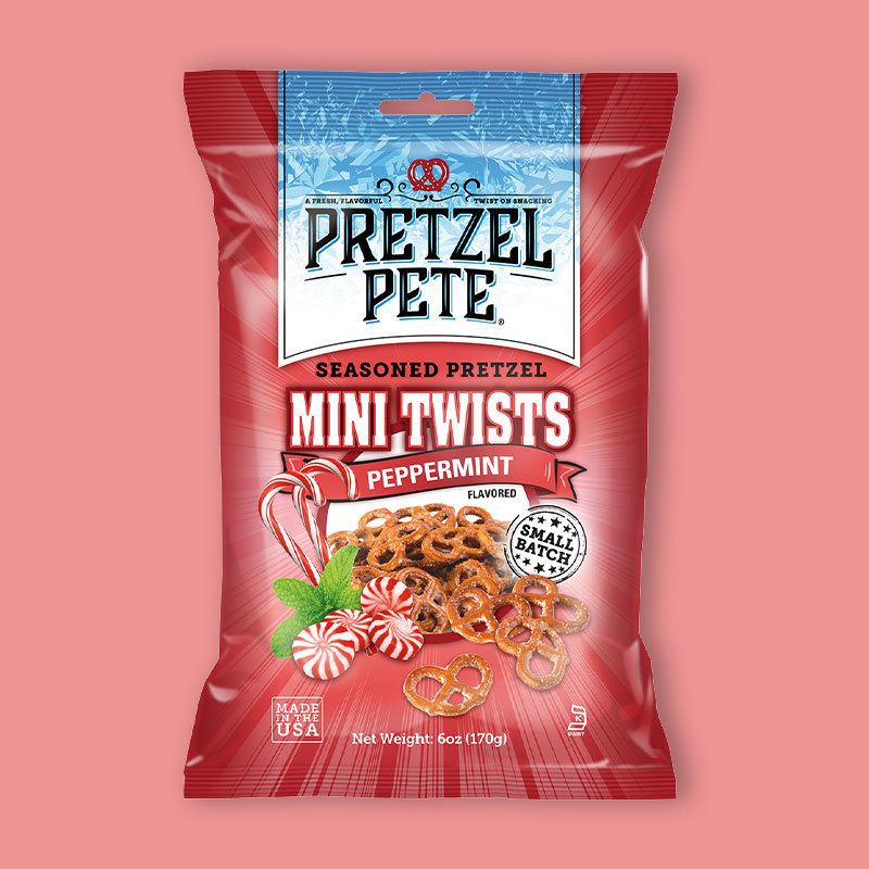 SnackMagic Peppermint Seasoned Mini Twists Pretzels 6 oz (Pack of 12) Review