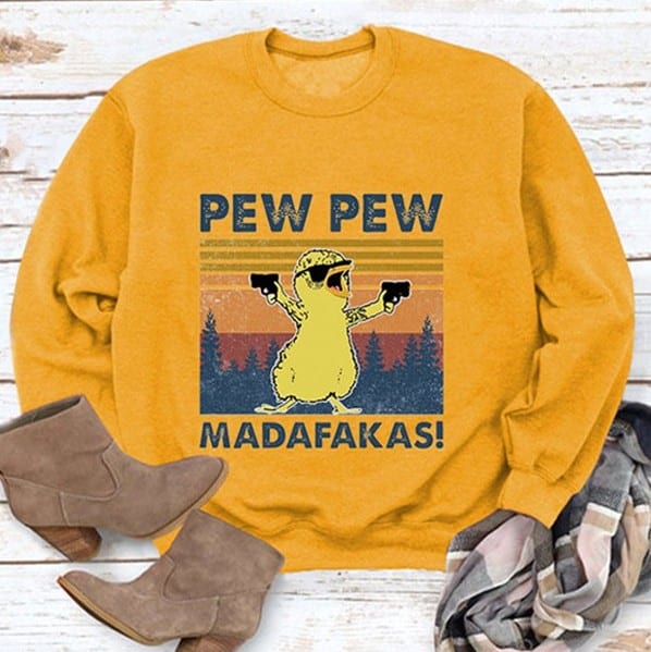Soulmia Pew Pew Madafakas Meme Graphic Printed Sweatshirt Review