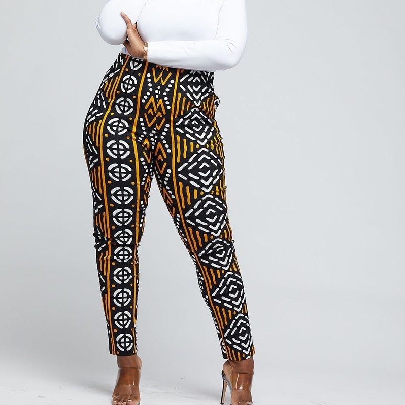 D’Iyanu Folabi African Print Stretch Skinny Pant with Side Stripe Review