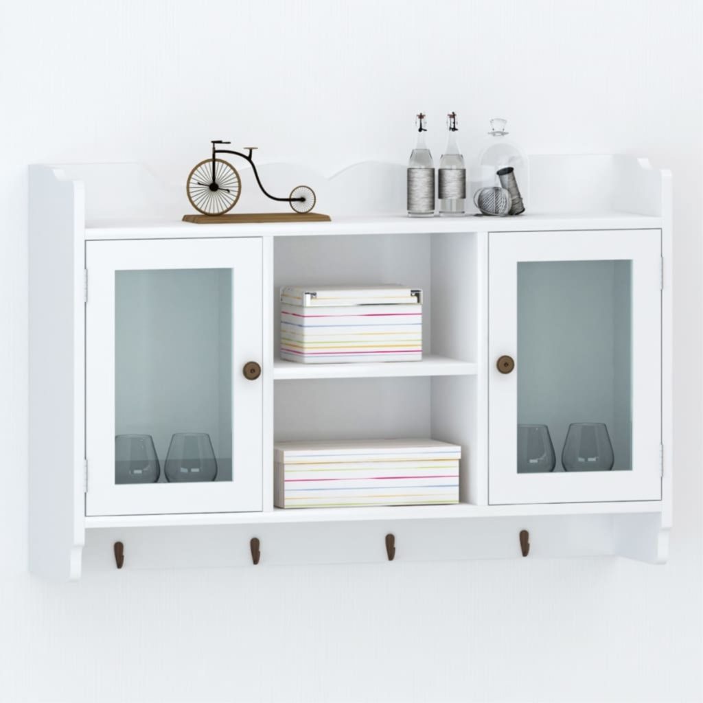 VidaXL White MDF Wall Cabinet Display Shelf Review
