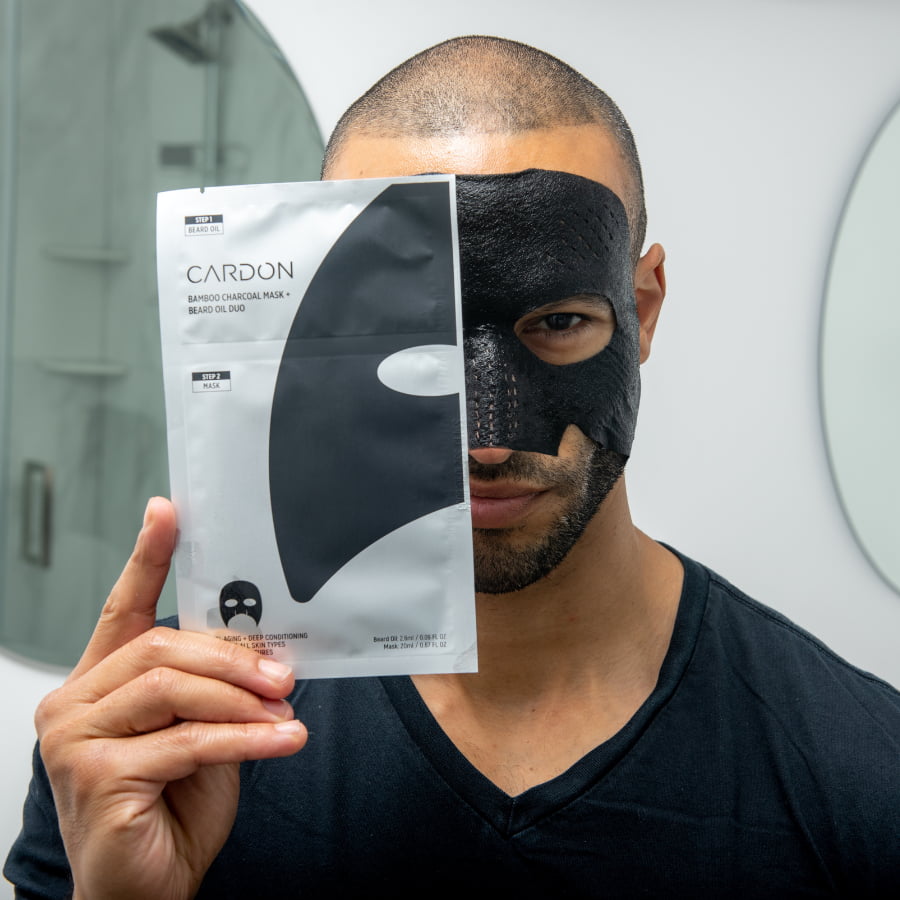 Cardon Bamboo Charcoal Sheet Mask + Beard Oil Review