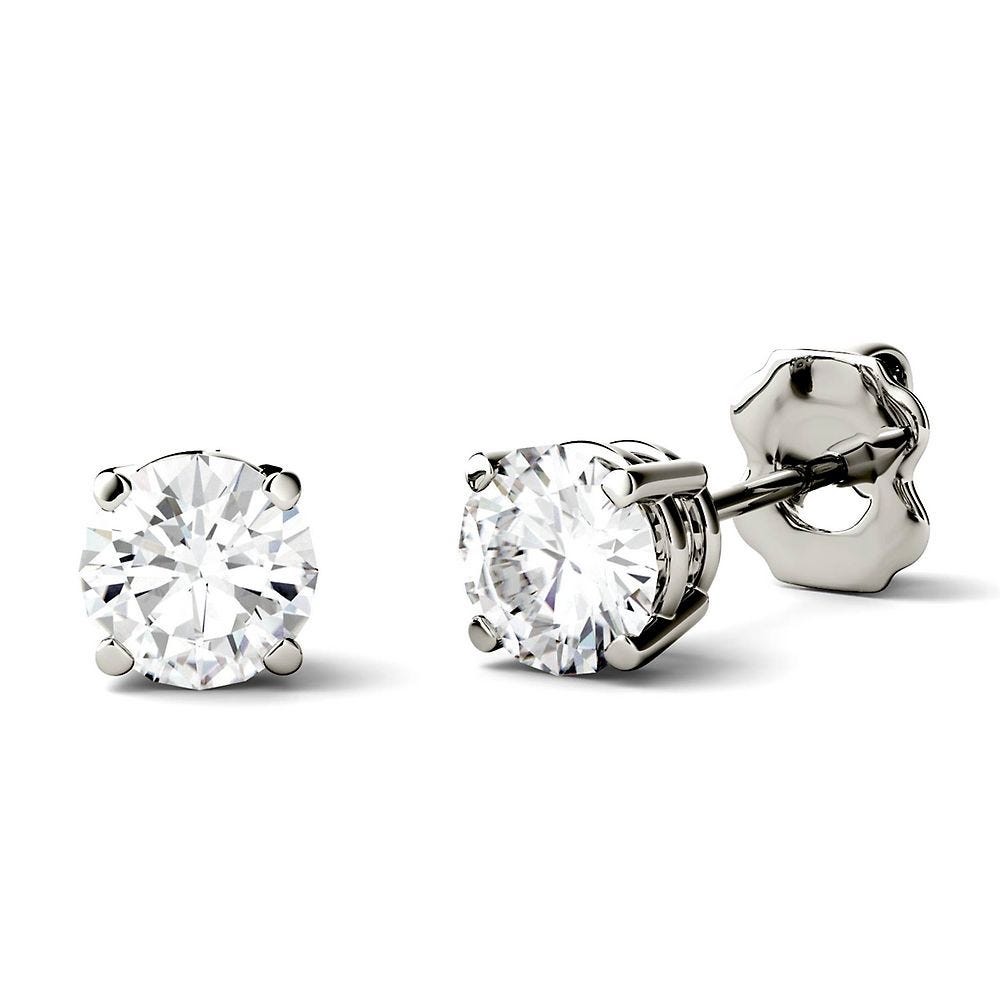 Helzberg Charles & Colvard Forever One Stud Earrings Review