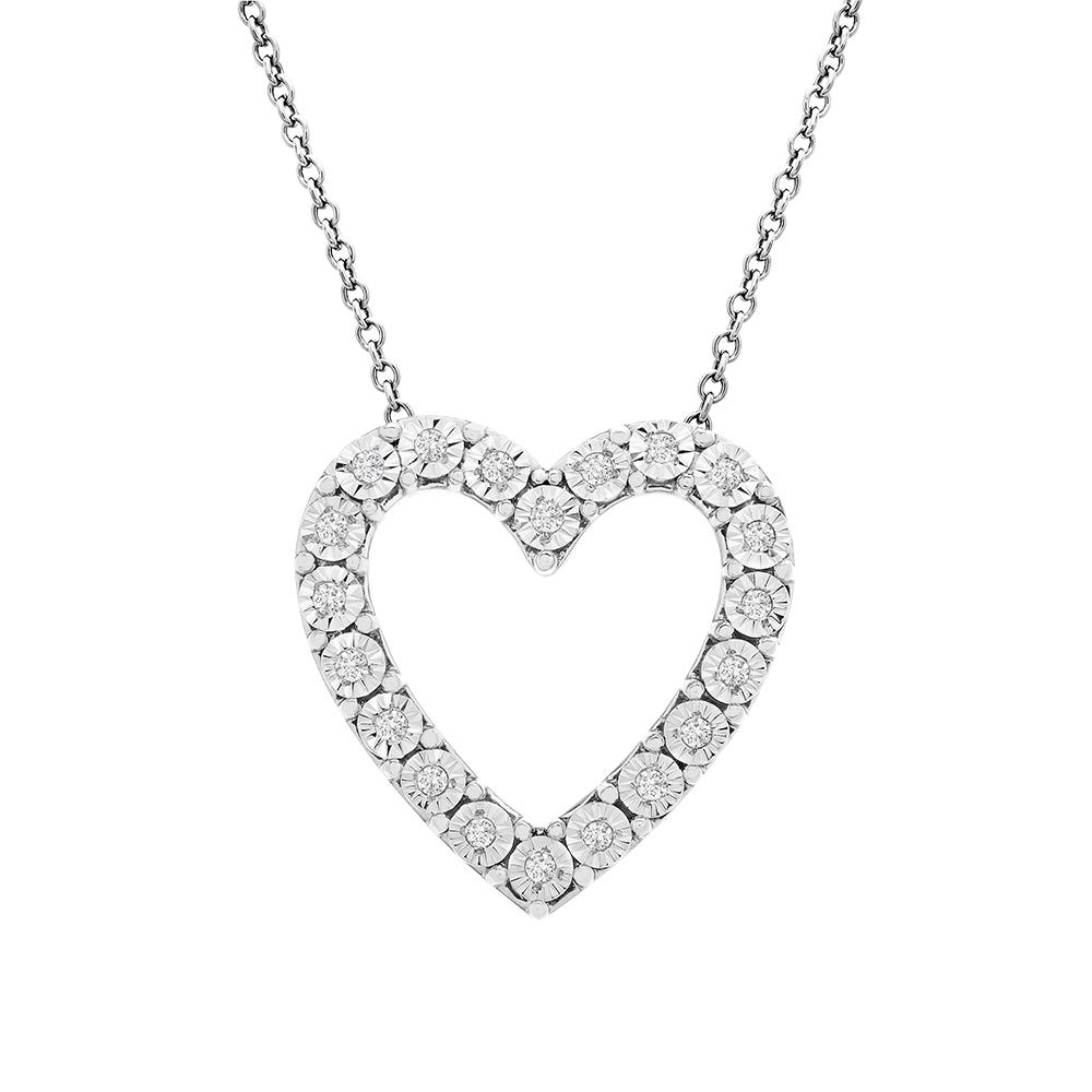 Helzberg 1/10 ct. Diamond Open Heart Necklace Review