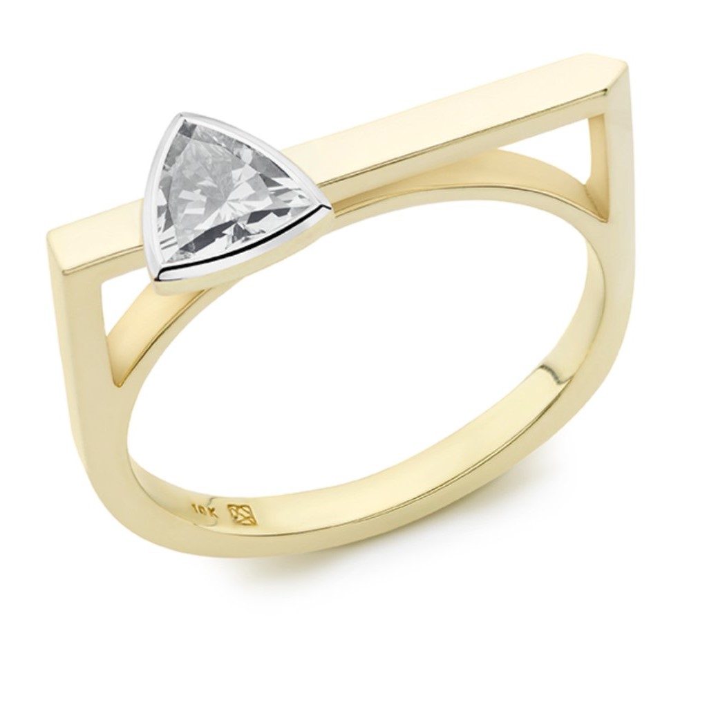 Lightbox Jewelry Lab-Grown Diamond ⅜ ct. Mini Trillion Linear Ring Review 