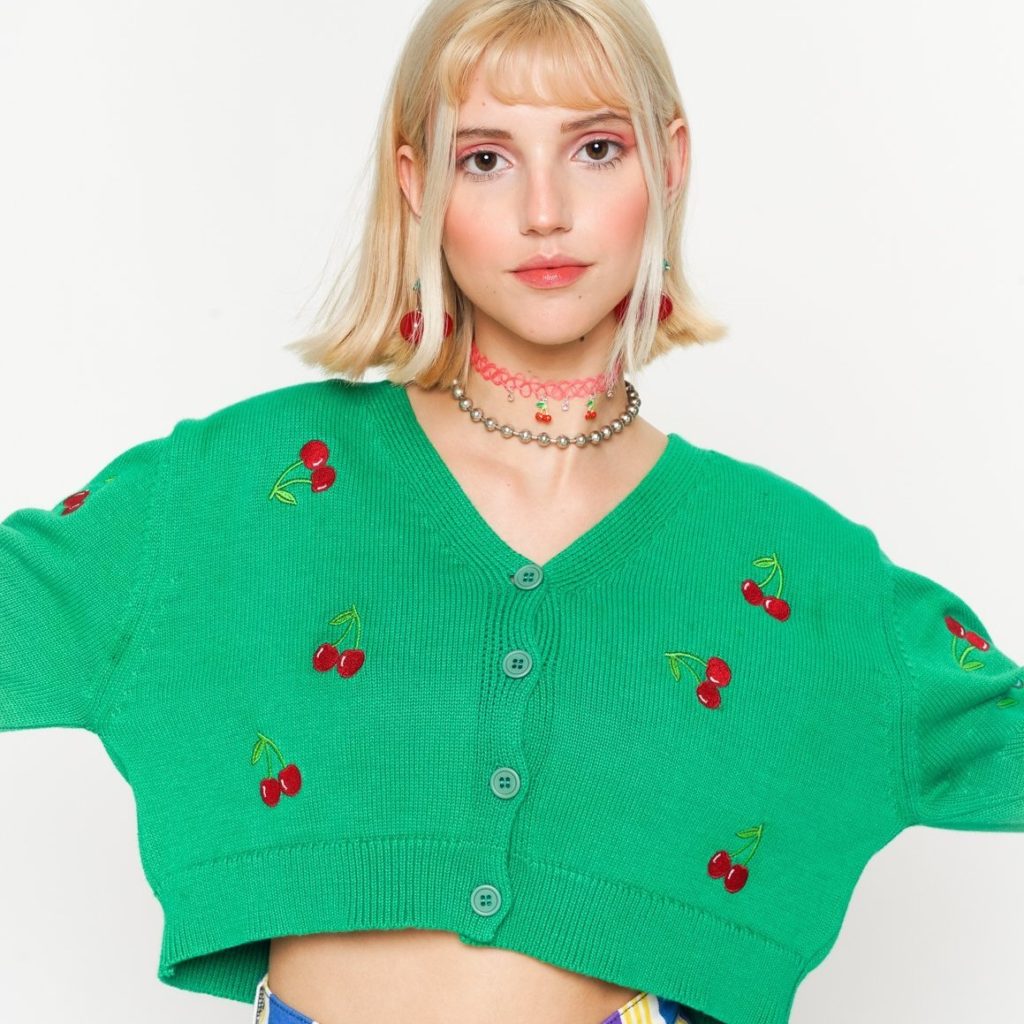 Minga London Cherry Girl Green Crop Cardigan Review