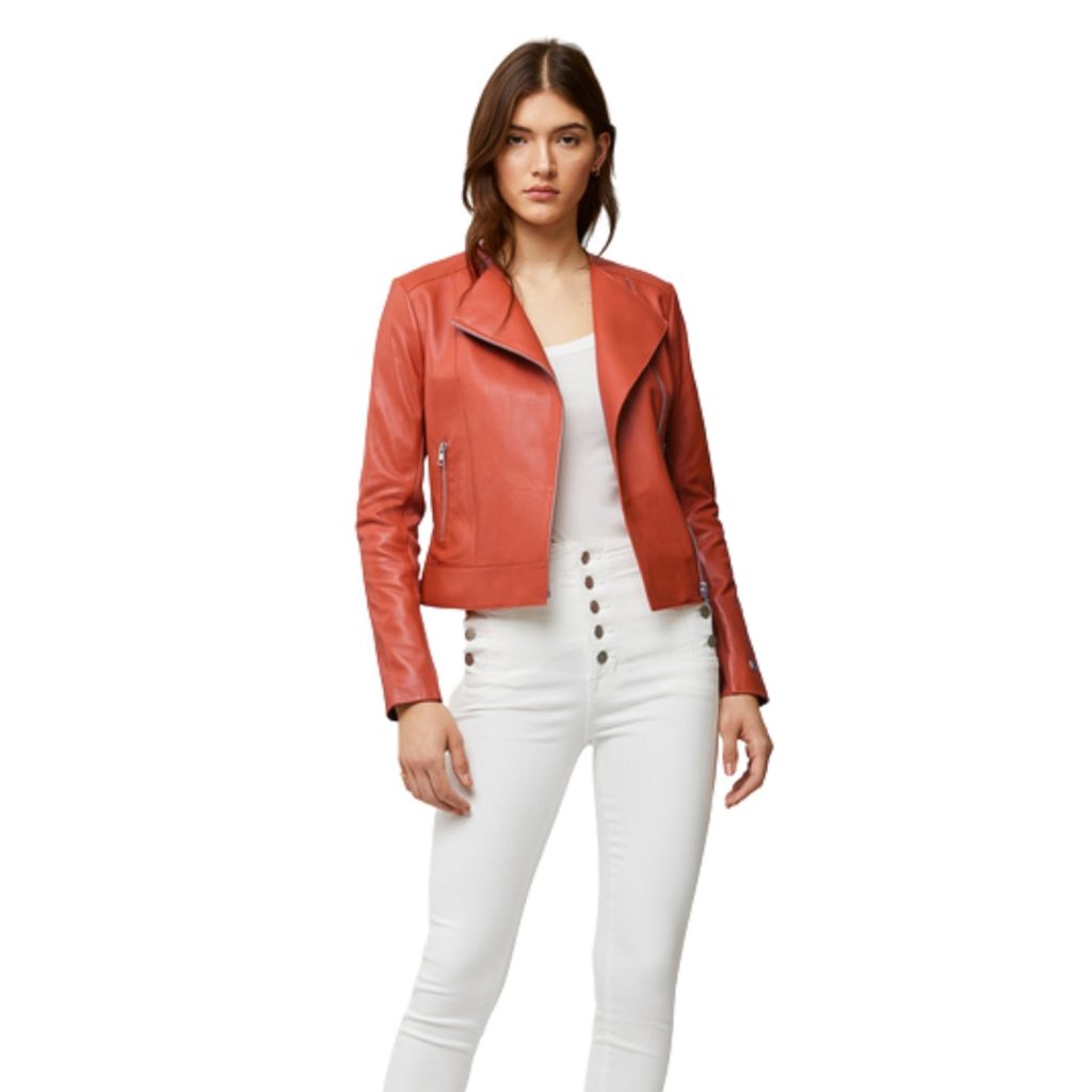 SOIA & KYO VICTORIA Asymmetrical Collarless Leather Jacket Review