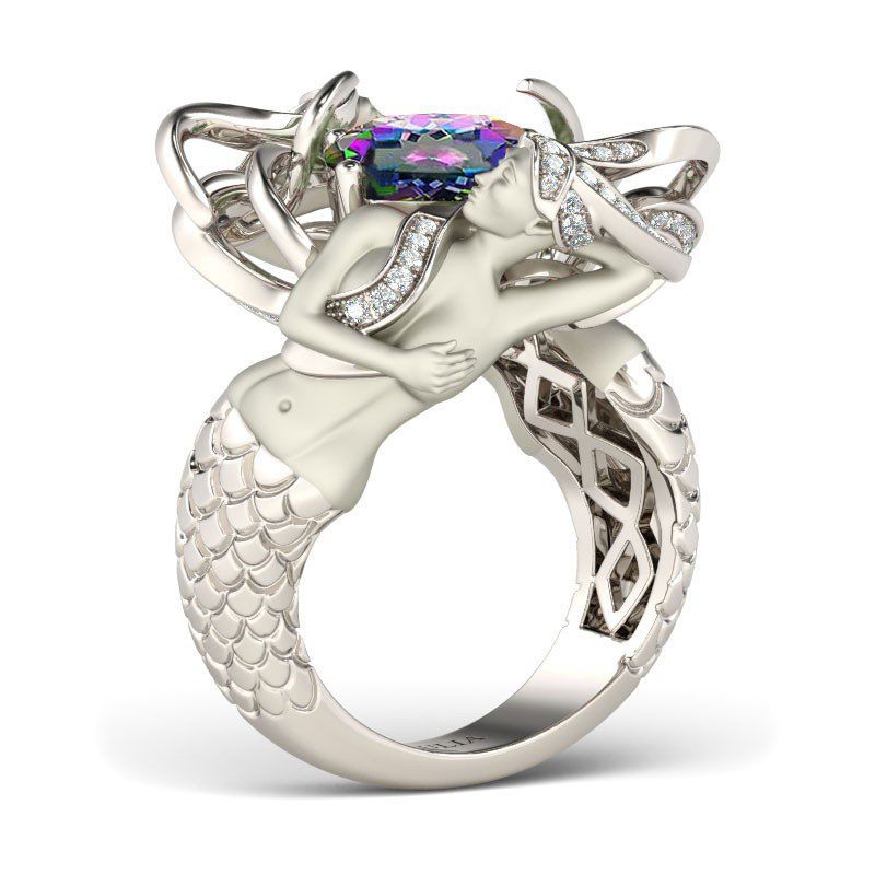 Jeulia Delicate Cushion Cut Sterling Silver Mermaid Ring Review