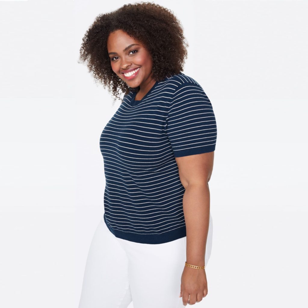 NYDJ Short Sleeve Crewneck Sweater In Plus Size Review
