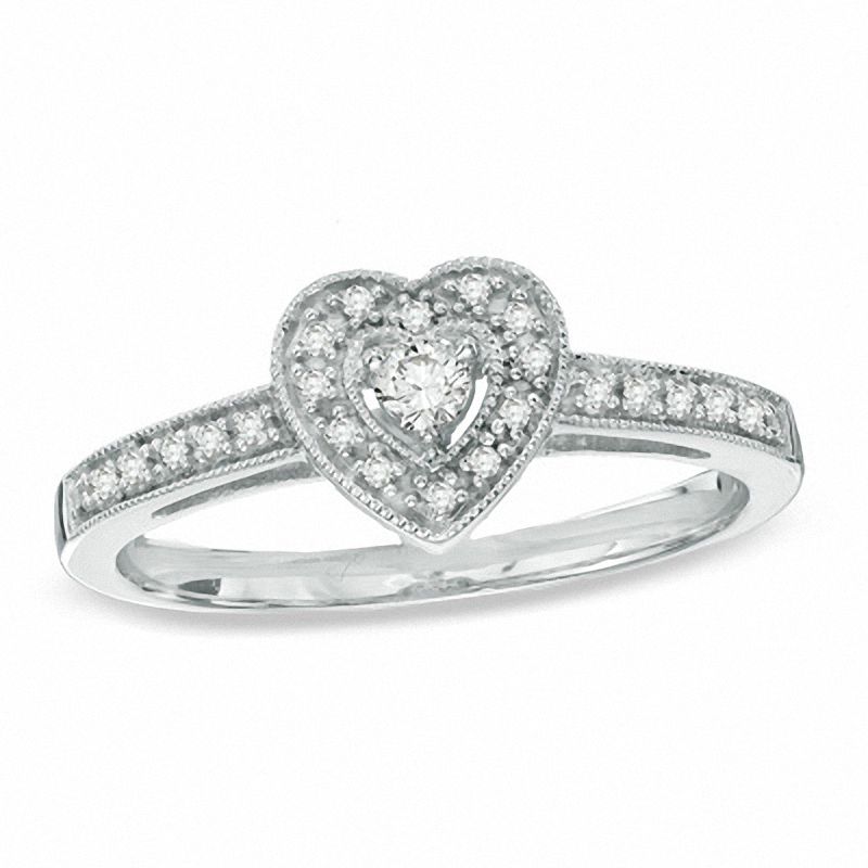 Piercing Pagoda 1/6 CT. T.W. Diamond Vintage-Style Heart Promise Ring Review