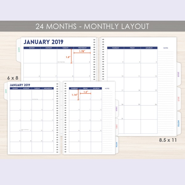 PurpleTrail 24 Month Calendar Only Planner Pages Review