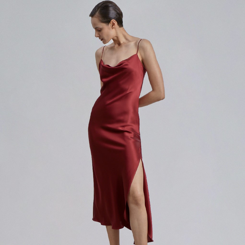 Silk Maison Red Desire Slit Bias Cut Silk Slip Dress Review
