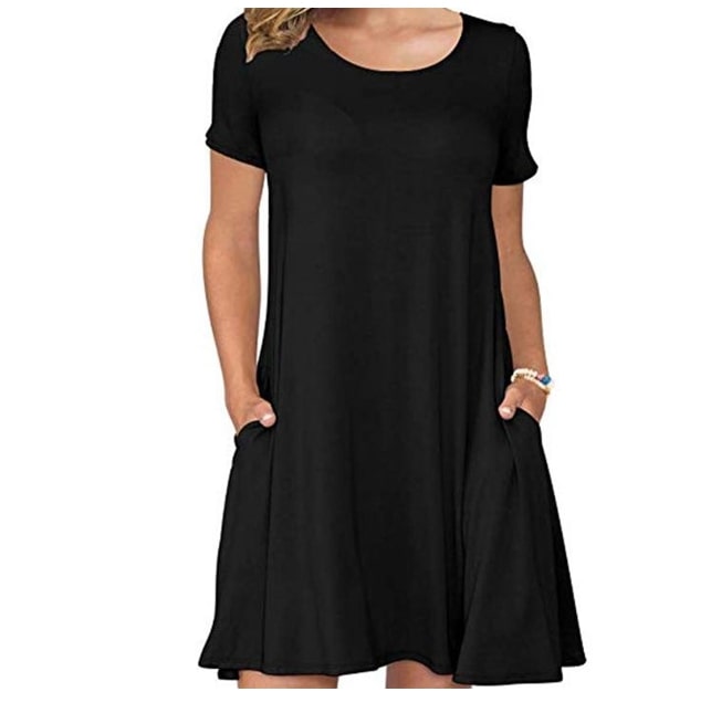 Beachsissi Solid Color Casual T-Shirt Dresses With Pockets Review 