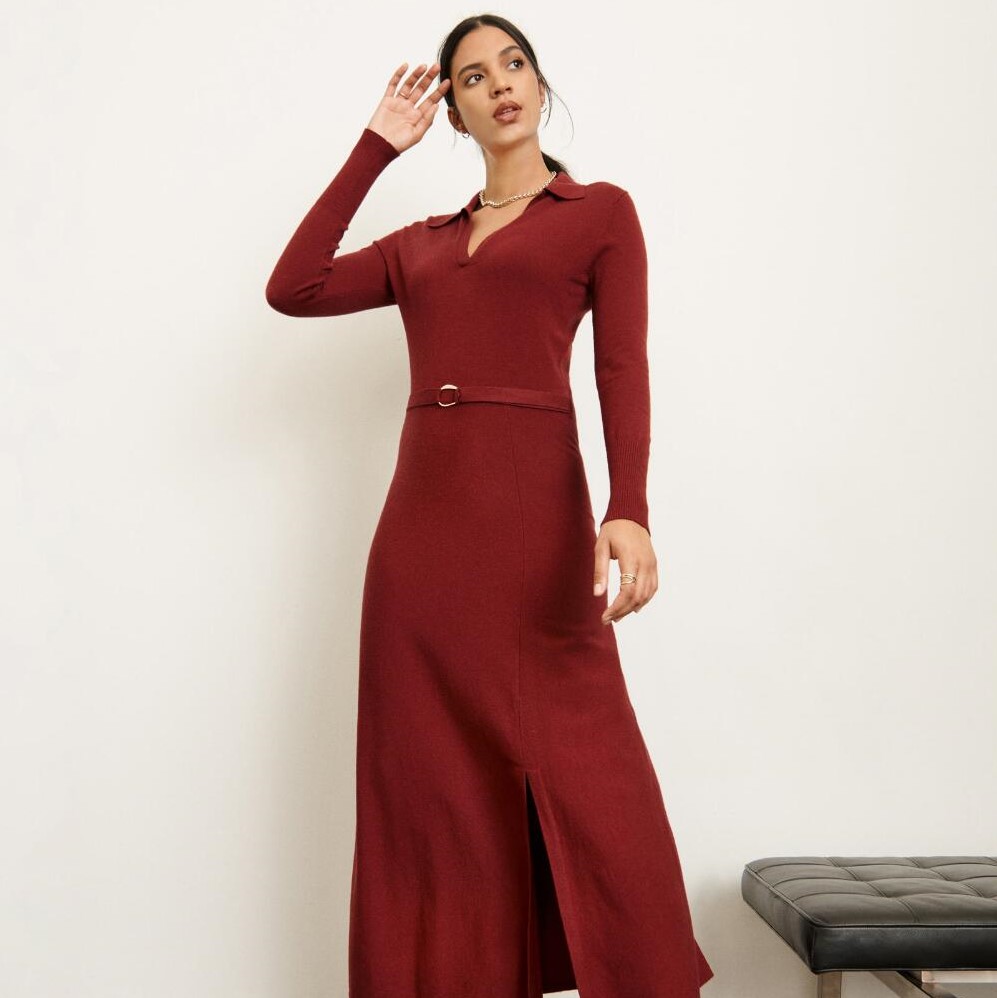 Donna Karan Belted Polo Maxi Knit Dress Review