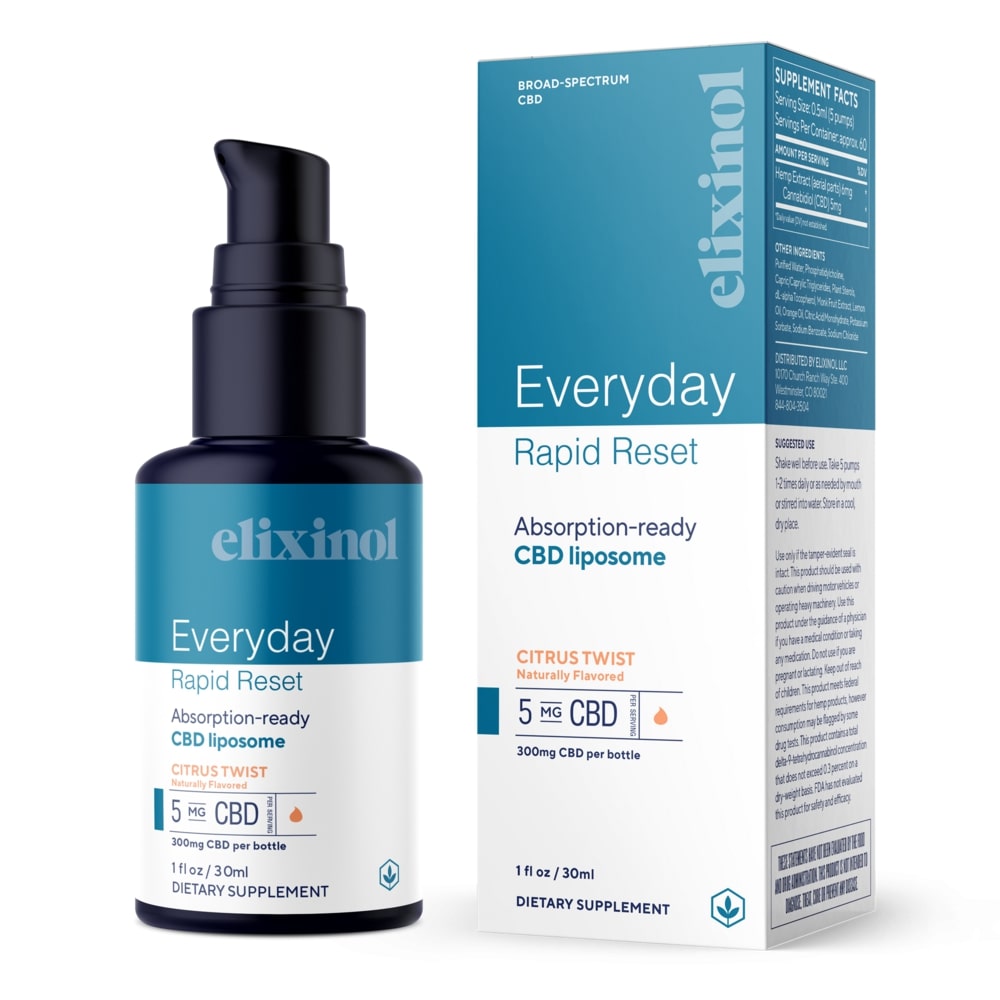 Elixinol Rapid Reset Liposome Broad Spectrum CBD Oil Review 
