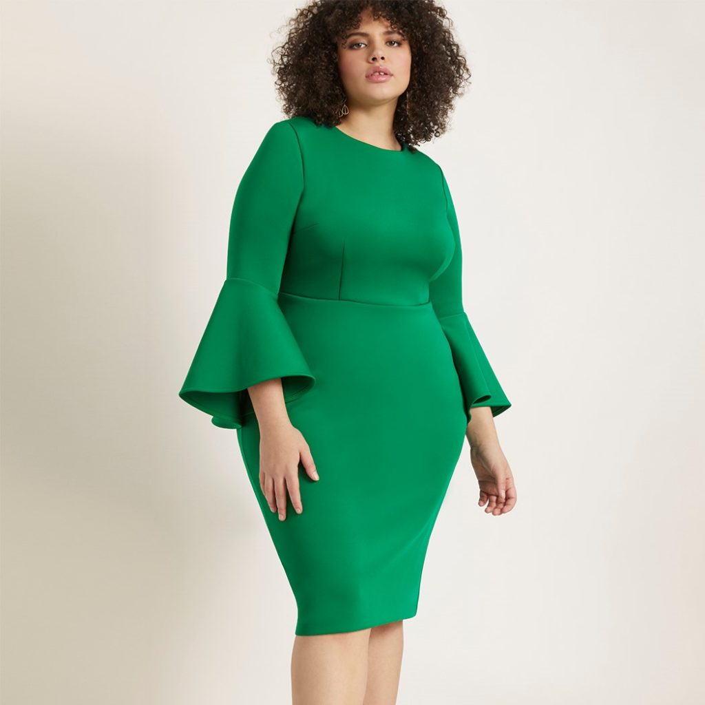 Eloquii Flare Sleeve Scuba Dress Review 