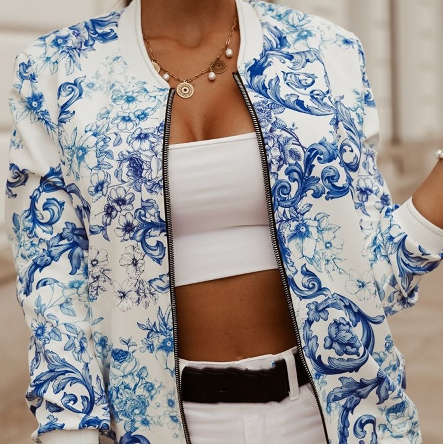 Holapick Casual Long Sleeve Printed Cropped Jacket Review