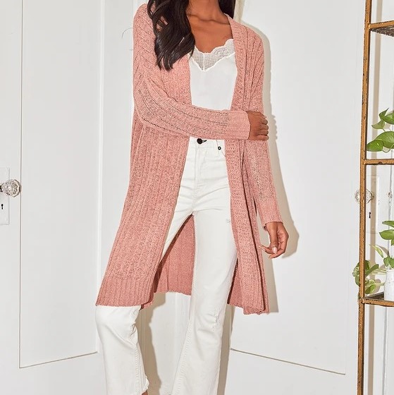 Lulus Layer It On Mauve Pink Long Cardigan Sweater Review