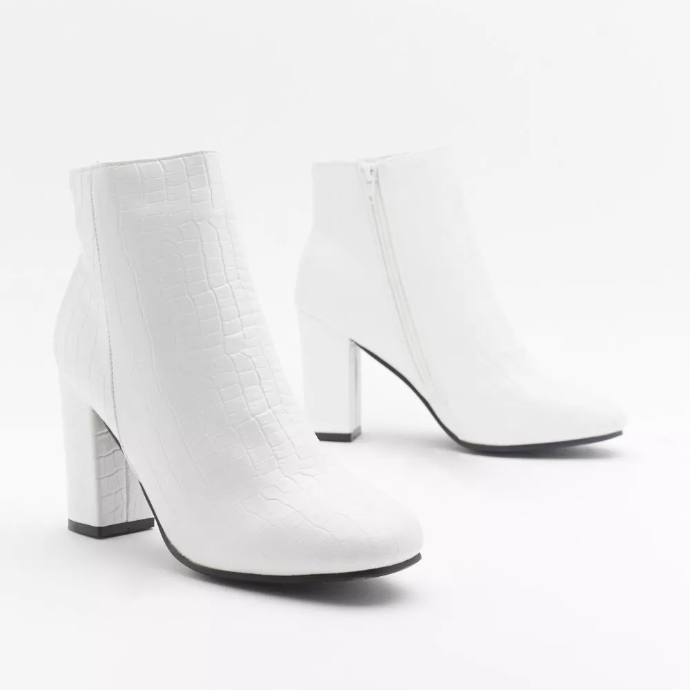 Nasty Gal Block Heel Croc Embossed Ankle Boots Review