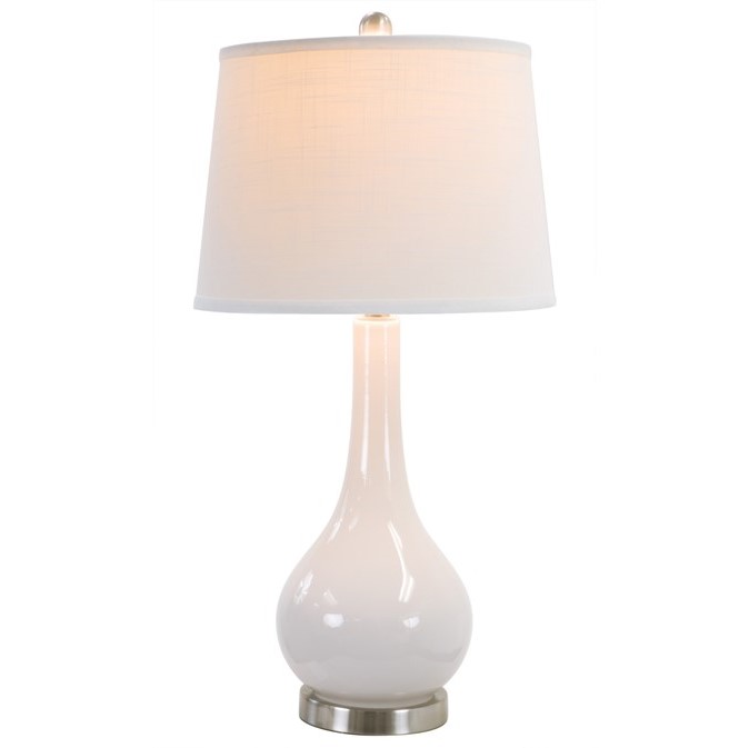The Classy Home Ivory White Ceramic Faux Linen Table Lamp Review