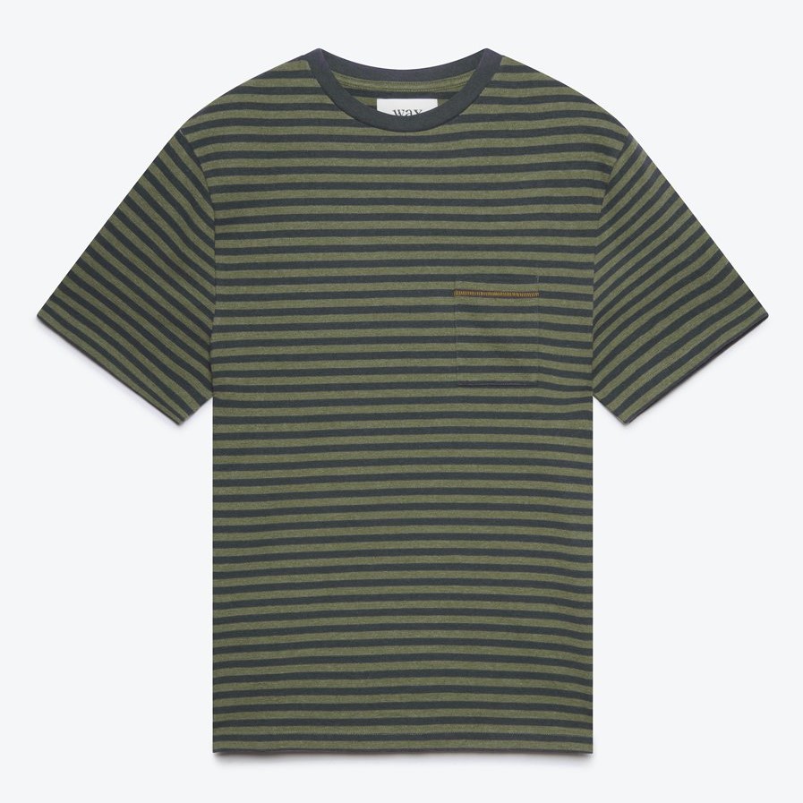 Wax London Dean T-Shirt Khaki/Navy Review