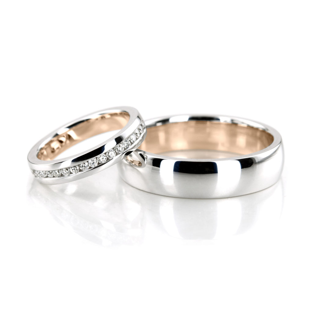 25Karats Color Duo Contemporary Low Dome Wedding Band Set Review