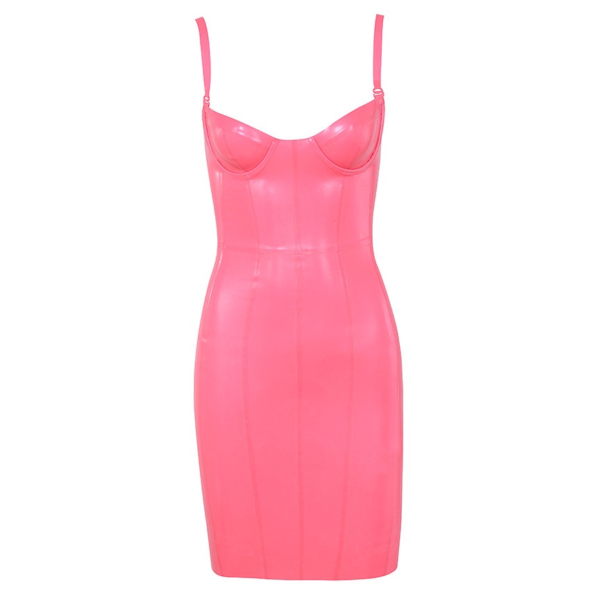 House of CB Lexii Pink Bustier Latex Dress Review