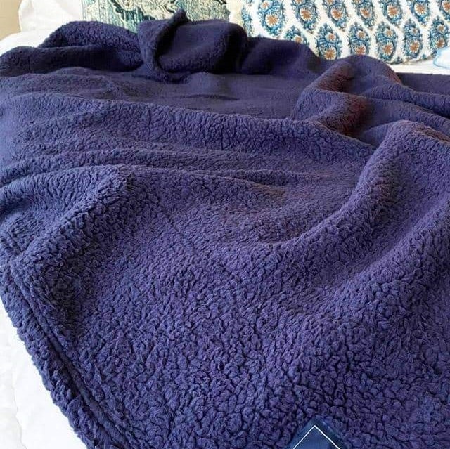 Ivory Ella Dark Navy Sherpa Blanket Review