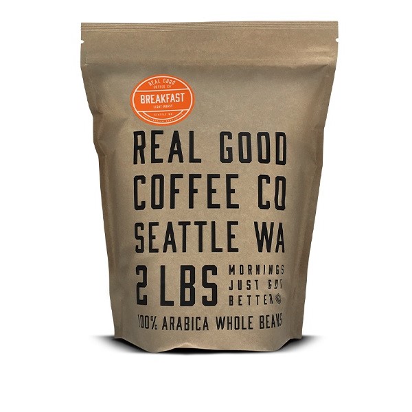 Real Good Coffee Breakfast Blend Light Roast Whole Bean Coffee 2 Lb Review