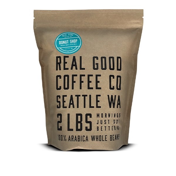 Real Good Coffee Donut Shop Medium Roast Whole Bean Coffee 2 Lb Review