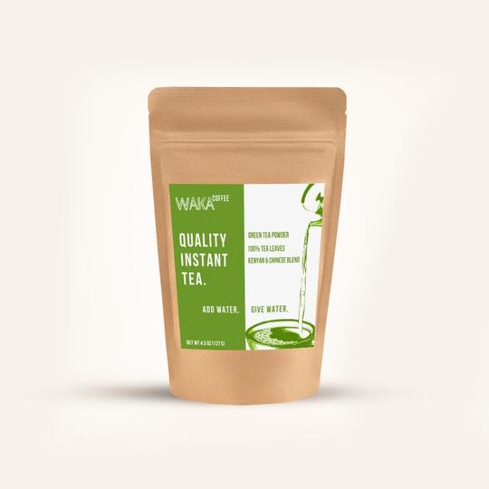 Waka Coffee Kenyan & Chinese Green Instant Tea 4.5 oz Bag Review