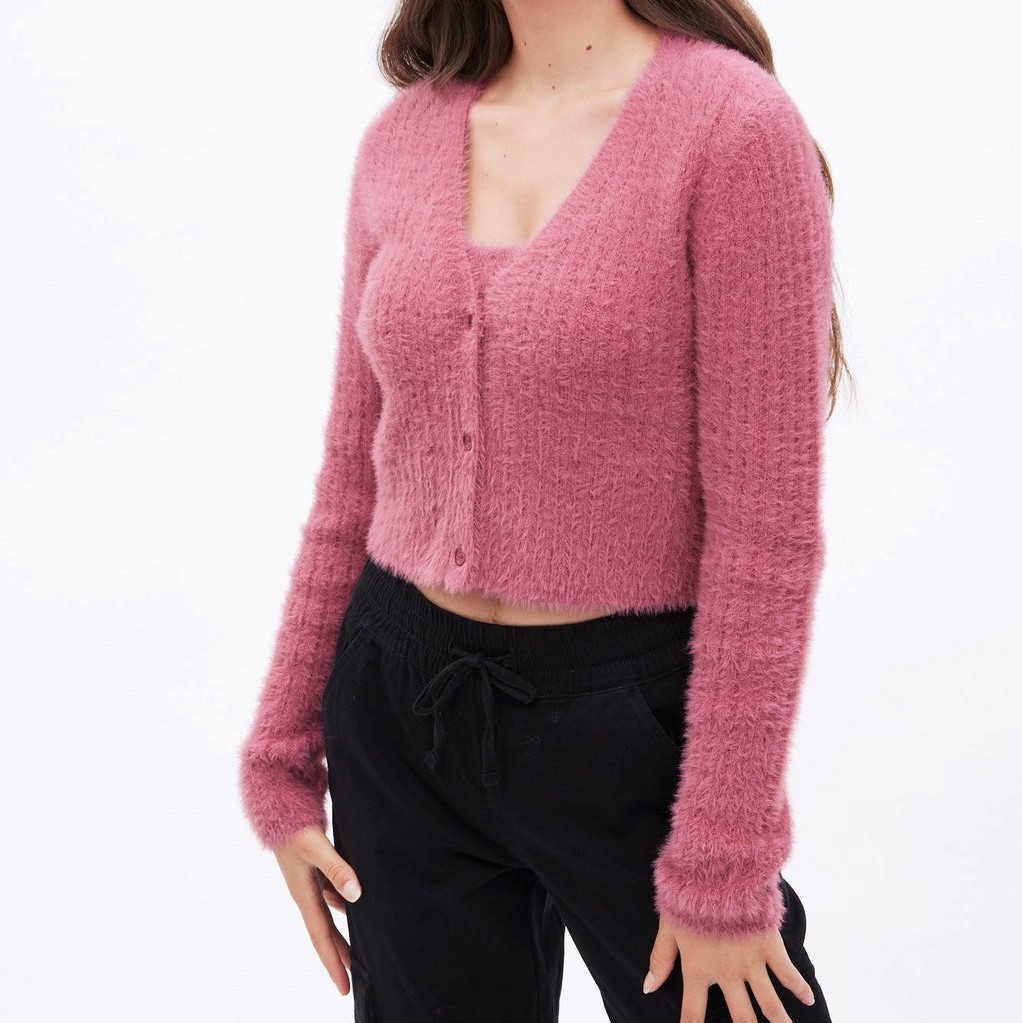 Aeropostale Fuzzy Mohair Button-Down Cardigan Review