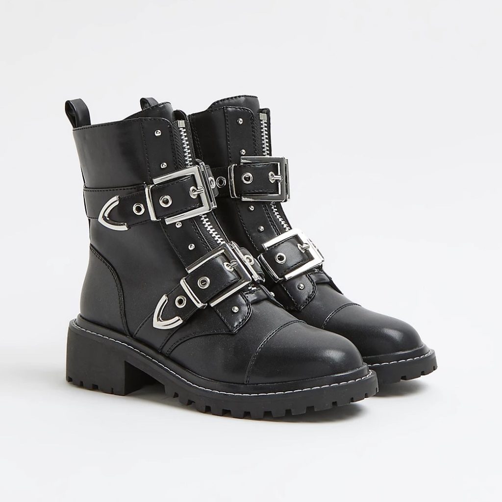 River Island Black Buckle And Zip Detail Biker Boots Review
