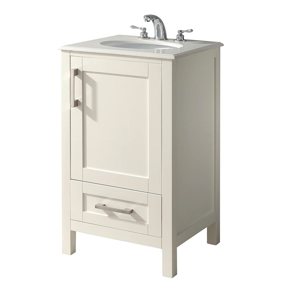 Simpli Home Westbridge 20” Bath Vanity in Soft White with Bombay White Engineered Marble Top Review