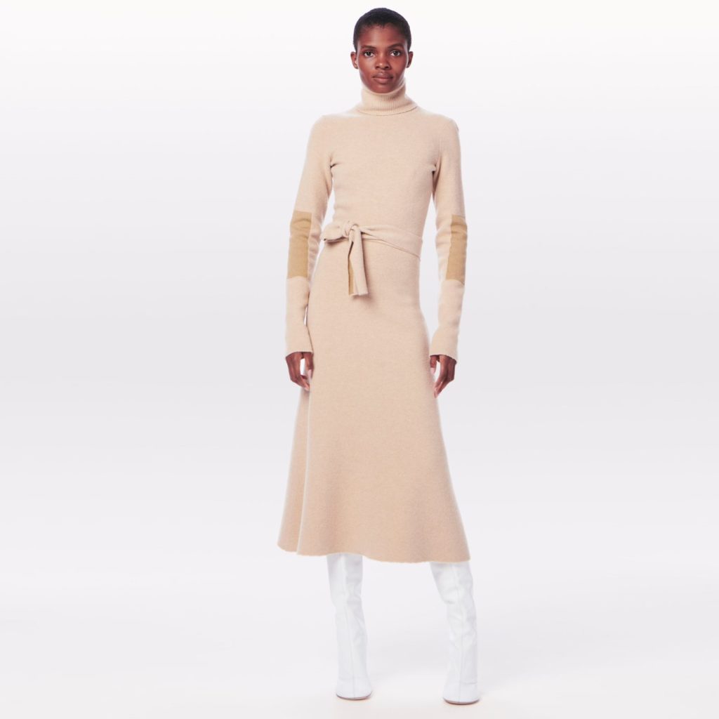 Victoria Beckham Belted Polo Neck Dress in Vanilla & Olive Review