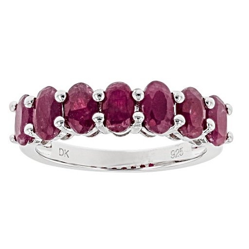 JTV Red Indian Ruby Rhodium Over Sterling Silver Band Ring Review