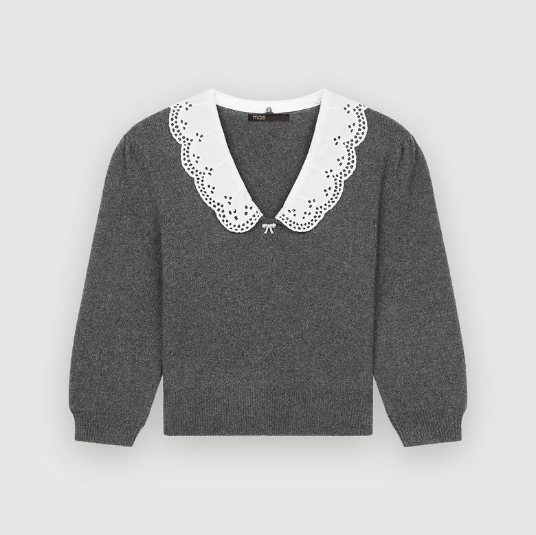Maje Review 8 Maje Pullover With Broderie Anglaise Collar Review