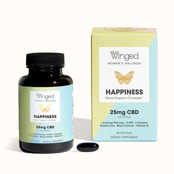 Winged CBD Happiness Daily CBD Soft Gels with Vitex Berry & Vitamin D Review