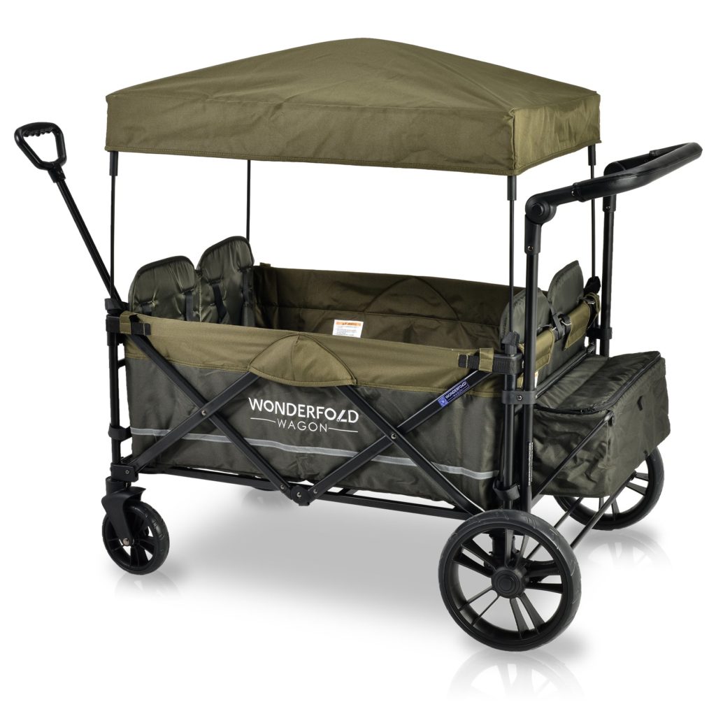 Wonderfold Wagon X4 Woodland Green Push + Pull Quad Stroller Wagon Review